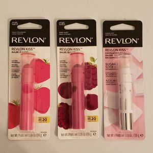 Bundle of 3 Revlon Kiss Balm: sugar mint scrub, fresh strawberry and berry burst